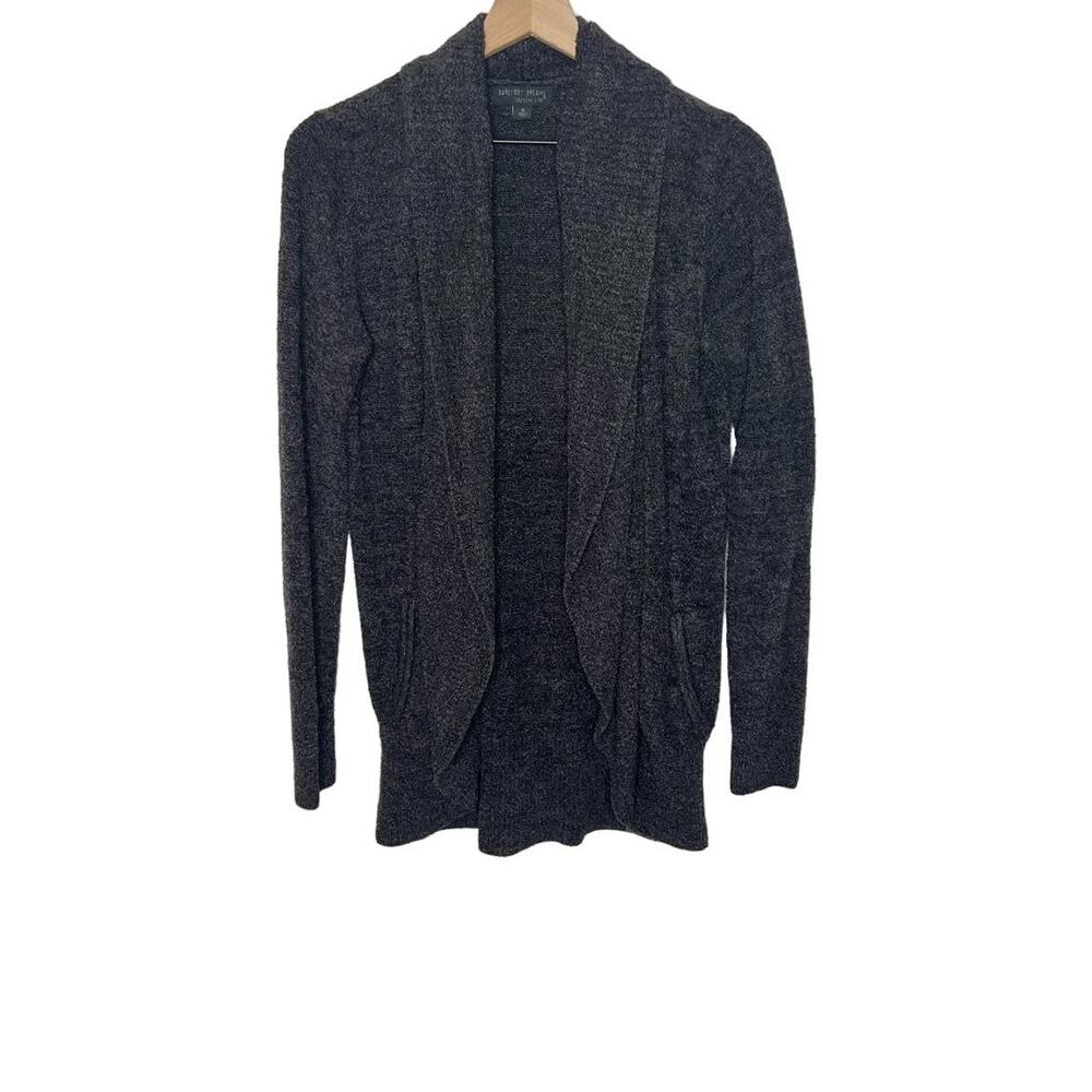 BAREFOOT DREAMS STYLE 452 Women's Med Rounded Circle Cardigan Sweater Charcoal - Picture 2 of 14
